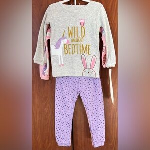 Carter’s Just One You - 4pc Unicorn and Owl Pajamas Toddler Girls (Size 12m)
